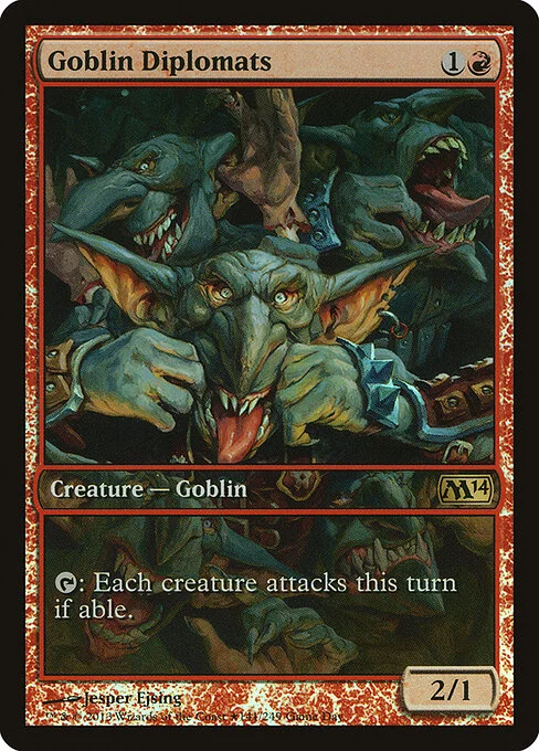 Goblin Diplomats, carta Magic di tipo Creature — Goblin illustrata da Jesper Ejsing