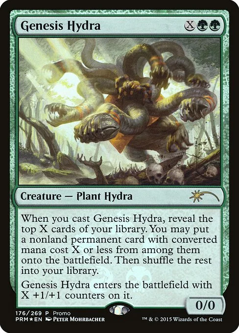 Genesis Hydra, carta Magic di tipo Creature — Plant Hydra illustrata da Peter Mohrbacher