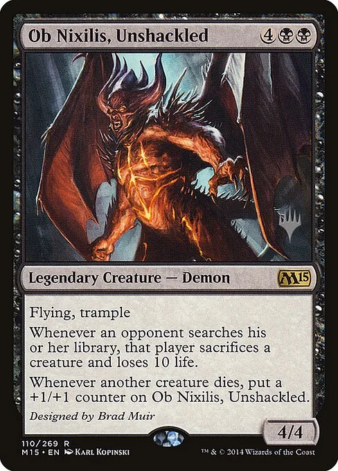 Ob Nixilis, Unshackled, carta Magic di tipo Legendary Creature — Demon illustrata da Karl Kopinski