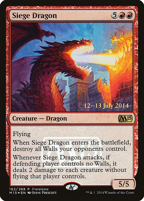Siege Dragon, carta Magic di tipo Creature — Dragon illustrata da Steve Prescott