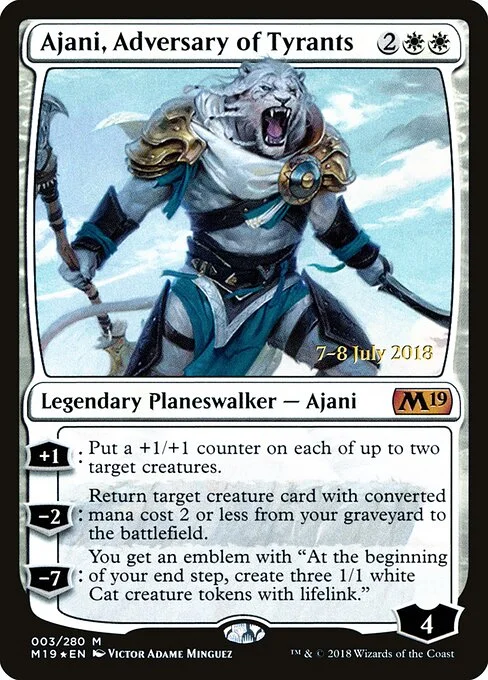 Ajani, Adversary of Tyrants, carta Magic di tipo Legendary Planeswalker — Ajani illustrata da Victor Adame Minguez