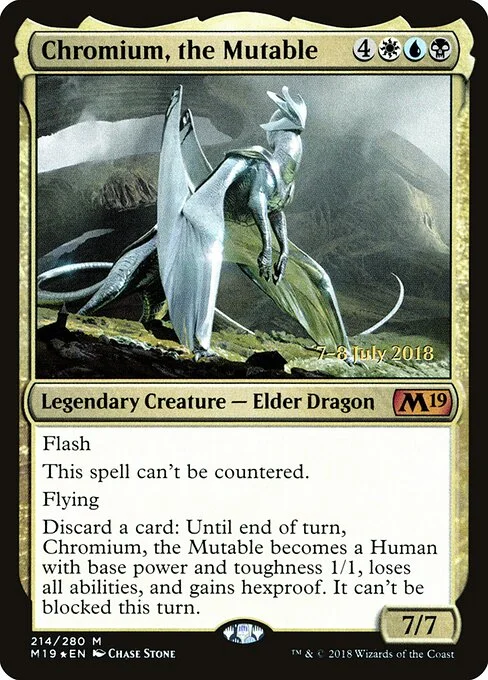 Chromium, the Mutable, carta Magic di tipo Legendary Creature — Elder Dragon illustrata da Chase Stone