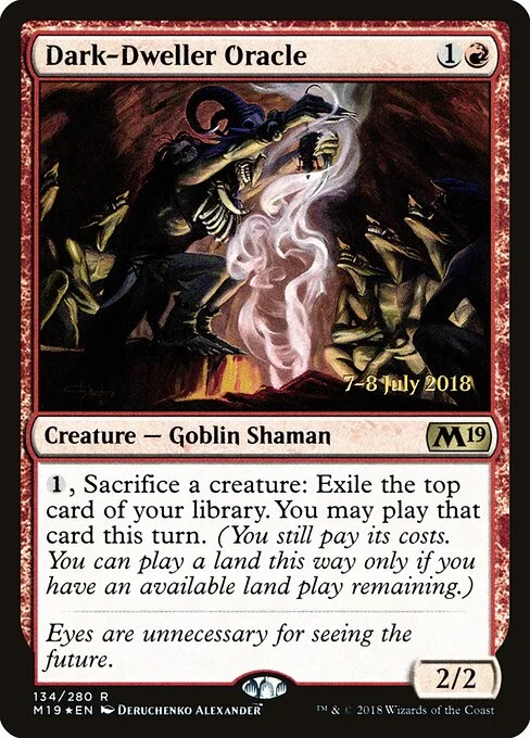 Dark-Dweller Oracle, carta Magic di tipo Creature — Goblin Shaman illustrata da Deruchenko Alexander