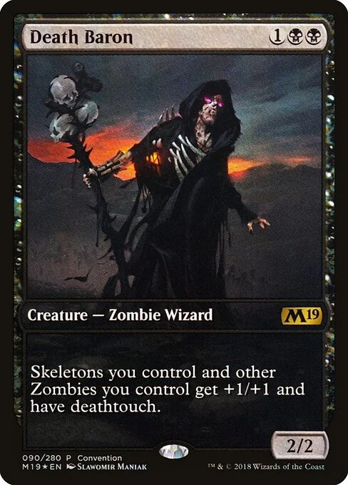 Death Baron, carta Magic di tipo Creature — Zombie Wizard illustrata da Slawomir Maniak