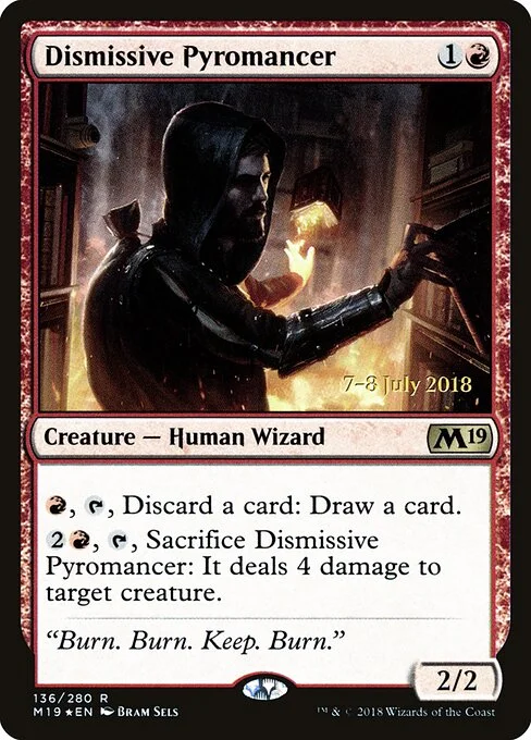 Dismissive Pyromancer, carta Magic di tipo Creature — Human Wizard illustrata da Bram Sels
