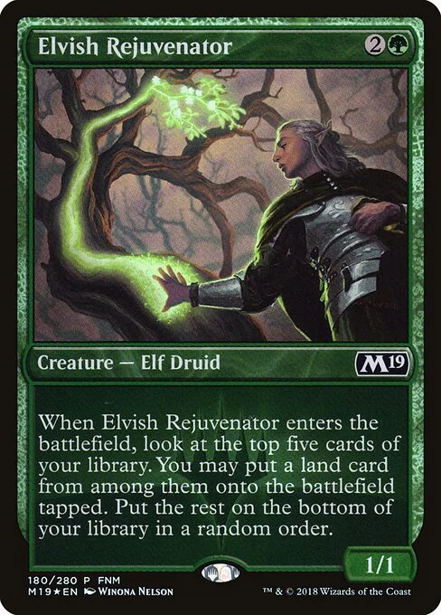 Elvish Rejuvenator, carta Magic di tipo Creature — Elf Druid illustrata da Winona Nelson