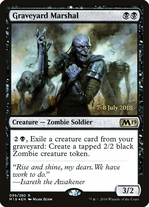 Graveyard Marshal, carta Magic di tipo Creature — Zombie Soldier illustrata da Mark Behm