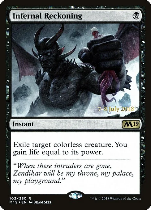 Infernal Reckoning, carta Magic di tipo Instant illustrata da Bram Sels