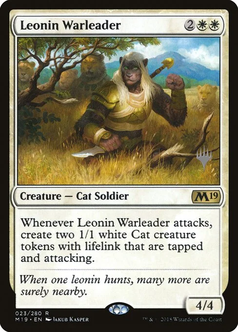 Leonin Warleader, carta Magic di tipo Creature — Cat Soldier illustrata da Jakub Kasper