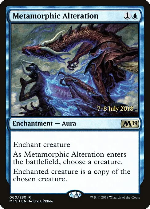 Metamorphic Alteration, carta Magic di tipo Enchantment — Aura illustrata da Livia Prima