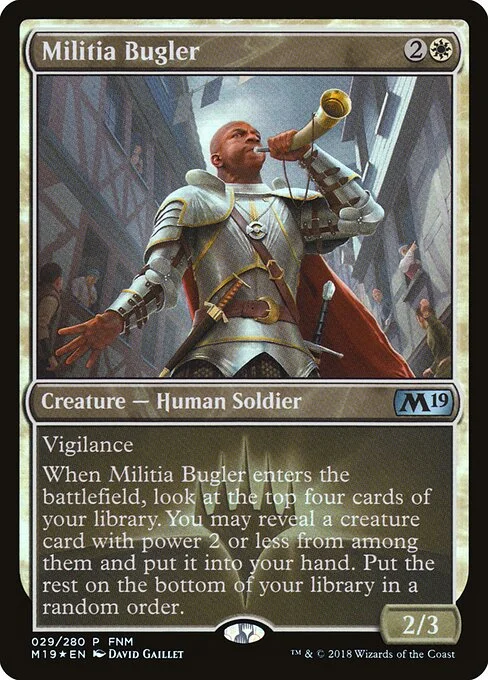 Militia Bugler, carta Magic di tipo Creature — Human Soldier illustrata da David Gaillet