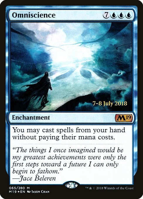 Omniscience, carta Magic di tipo Enchantment illustrata da Jason Chan