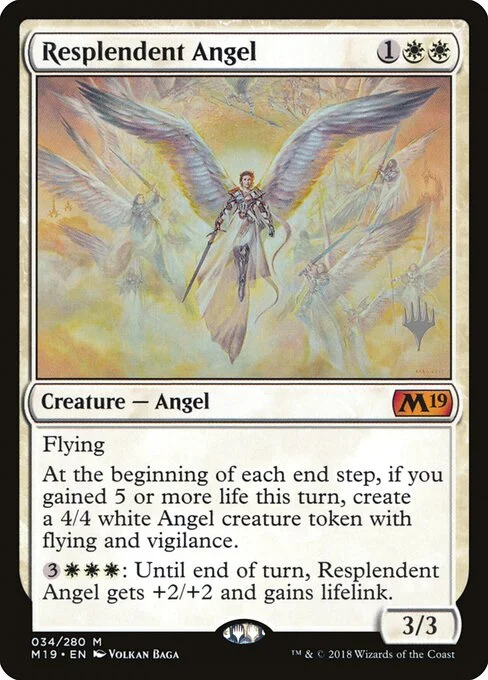 Resplendent Angel, carta Magic di tipo Creature — Angel illustrata da Volkan Baǵa