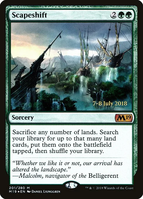 Scapeshift, carta Magic di tipo Sorcery illustrata da Daniel Ljunggren