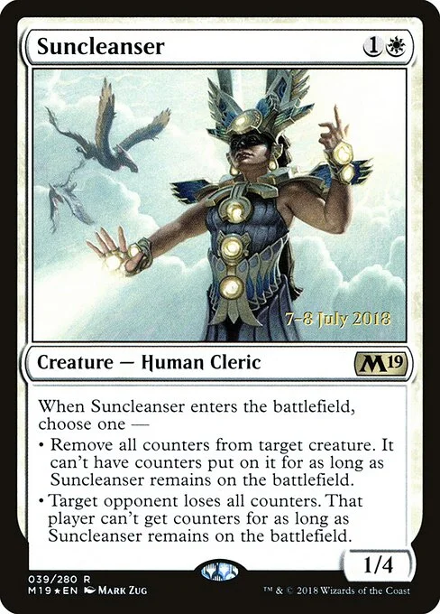 Suncleanser, carta Magic di tipo Creature — Human Cleric illustrata da Mark Zug