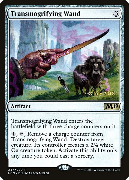 Transmogrifying Wand, carta Magic di tipo Artifact illustrata da Aaron Miller