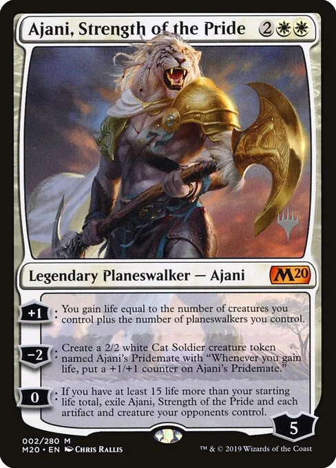 Ajani, Strength of the Pride, carta Magic di tipo Legendary Planeswalker — Ajani illustrata da Chris Rallis