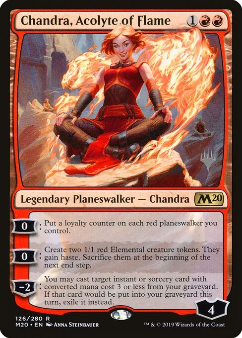 Chandra, Acolyte of Flame, carta Magic di tipo Legendary Planeswalker — Chandra illustrata da Anna Steinbauer