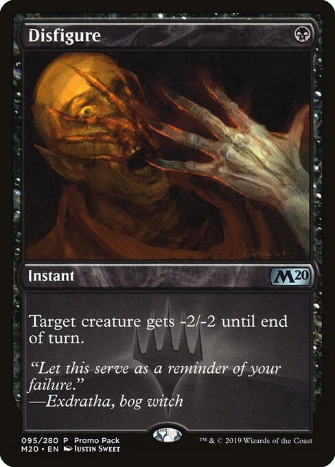 Disfigure, carta Magic di tipo Instant illustrata da Justin Sweet