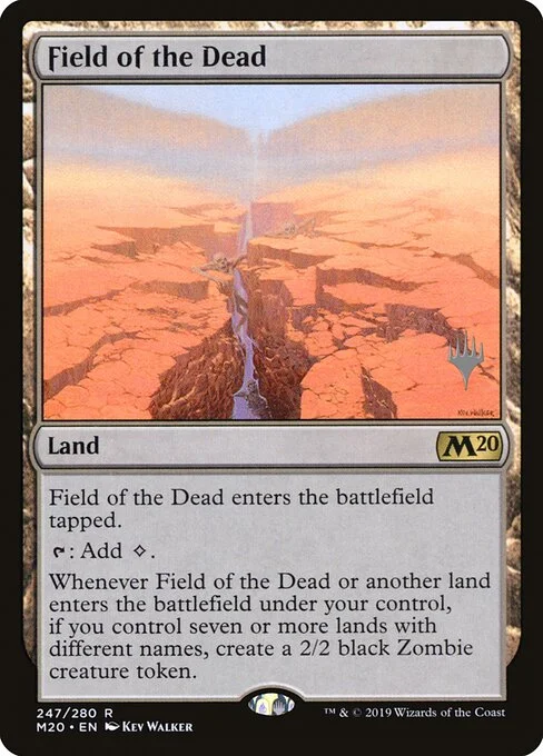 Field of the Dead, carta Magic di tipo Land illustrata da Kev Walker