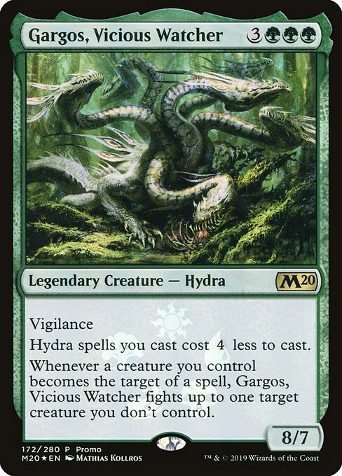Gargos, Vicious Watcher, carta Magic di tipo Legendary Creature — Hydra illustrata da Mathias Kollros