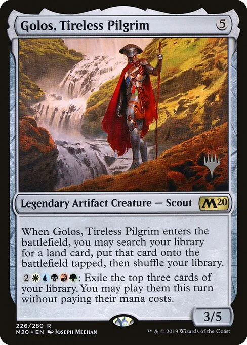 Golos, Tireless Pilgrim, carta Magic di tipo Legendary Artifact Creature — Scout illustrata da Joseph Meehan