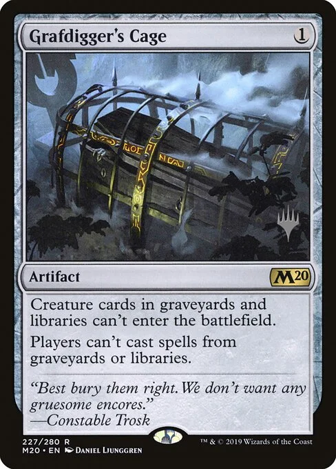 Grafdigger's Cage, carta Magic di tipo Artifact illustrata da Daniel Ljunggren