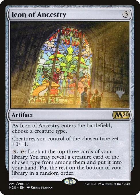 Icon of Ancestry, carta Magic di tipo Artifact illustrata da Chris Seaman
