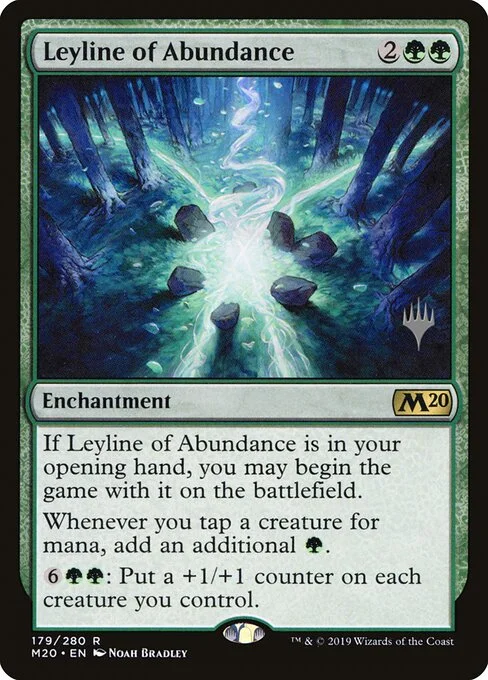 Leyline of Abundance, carta Magic di tipo Enchantment illustrata da Noah Bradley