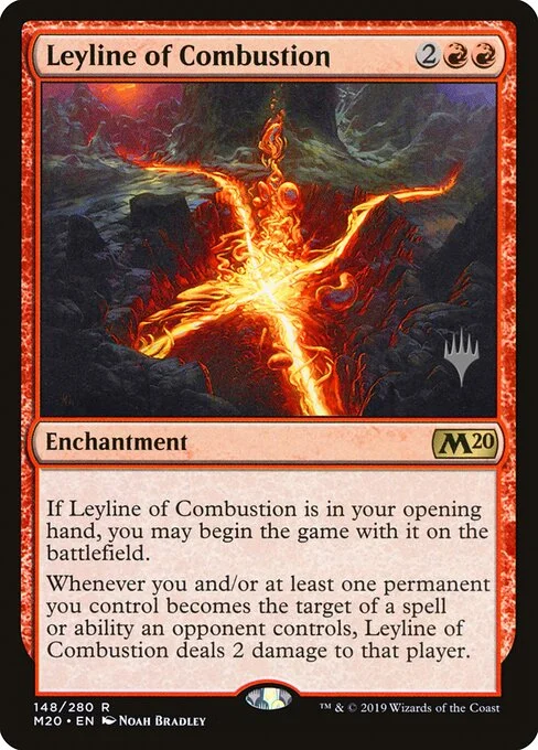 Leyline of Combustion, carta Magic di tipo Enchantment illustrata da Noah Bradley