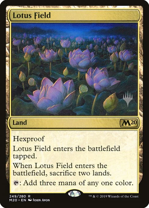 Lotus Field, carta Magic di tipo Land illustrata da John Avon
