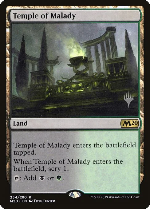 Temple of Malady, carta Magic di tipo Land illustrata da Titus Lunter