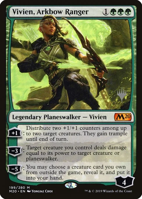 Vivien, Arkbow Ranger, carta Magic di tipo Legendary Planeswalker — Vivien illustrata da Yongjae Choi