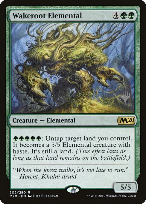 Wakeroot Elemental, carta Magic di tipo Creature — Elemental illustrata da Filip Burburan