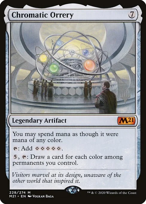 Chromatic Orrery, carta Magic di tipo Legendary Artifact illustrata da Volkan Baǵa