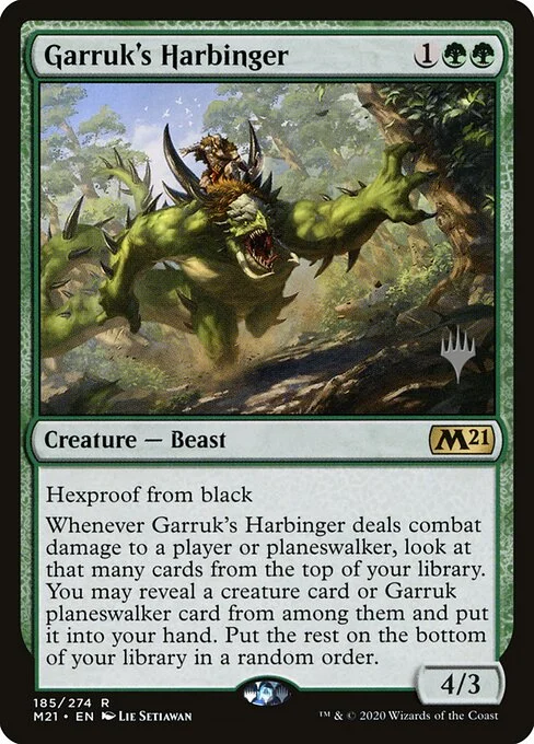 Garruk's Harbinger, carta Magic di tipo Creature — Beast illustrata da Lie Setiawan