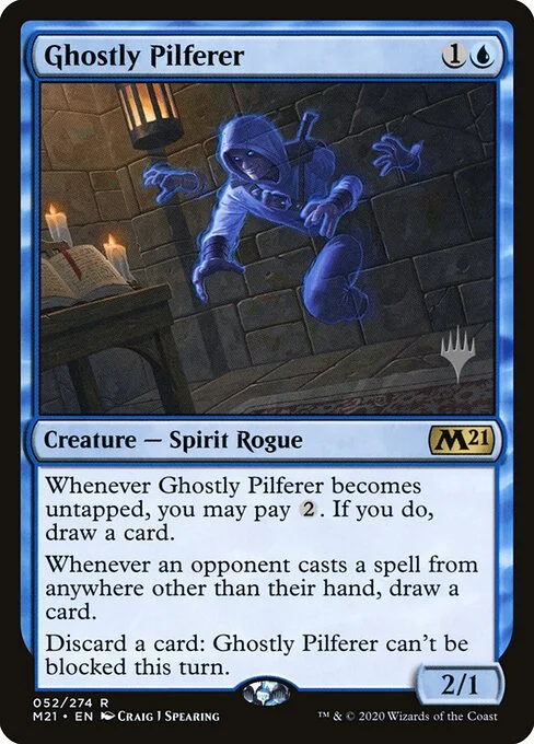 Ghostly Pilferer, carta Magic di tipo Creature — Spirit Rogue illustrata da Craig J Spearing