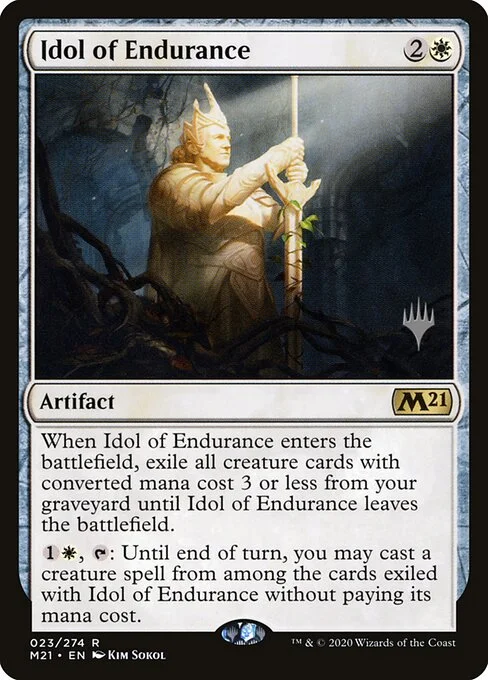 Idol of Endurance, carta Magic di tipo Artifact illustrata da Kim Sokol