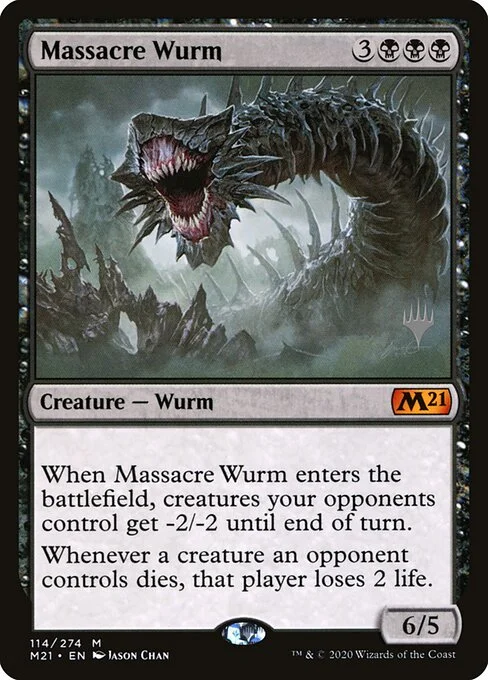 Massacre Wurm, carta Magic di tipo Creature — Phyrexian Wurm illustrata da Jason Chan