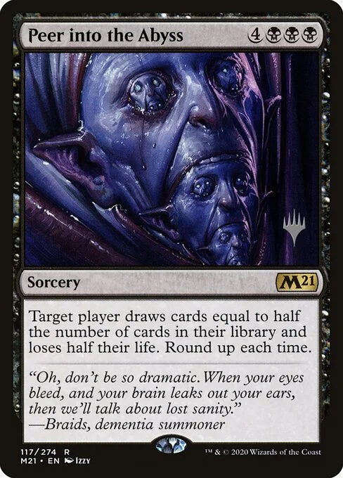 Peer into the Abyss, carta Magic di tipo Sorcery illustrata da Izzy