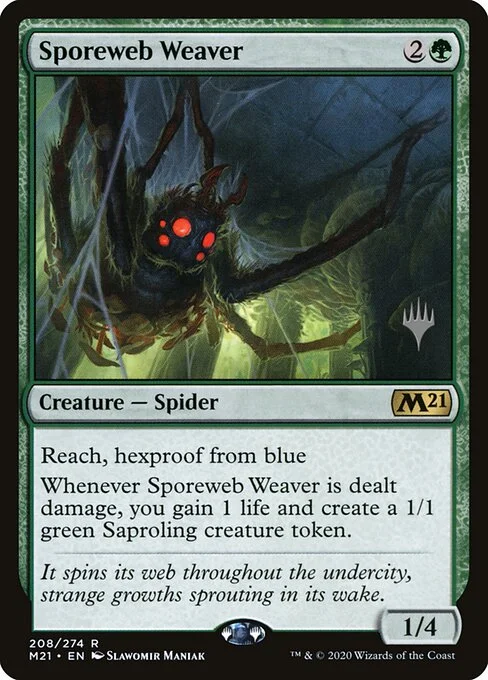 Sporeweb Weaver, carta Magic di tipo Creature — Spider illustrata da Slawomir Maniak