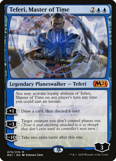 Teferi, Master of Time, carta Magic di tipo Legendary Planeswalker — Teferi illustrata da Yongjae Choi