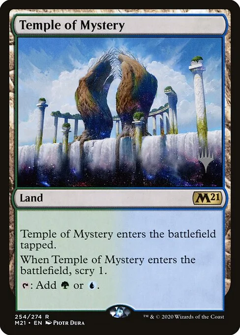 Temple of Mystery, carta Magic di tipo Land illustrata da Piotr Dura