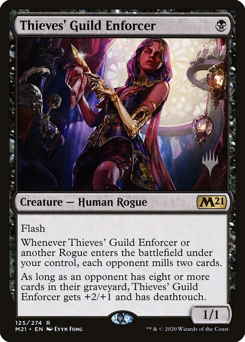 Thieves' Guild Enforcer, carta Magic di tipo Creature — Human Rogue illustrata da Evyn Fong