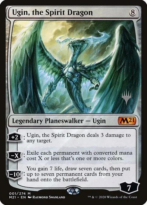 Ugin, the Spirit Dragon, carta Magic di tipo Legendary Planeswalker — Ugin illustrata da Raymond Swanland