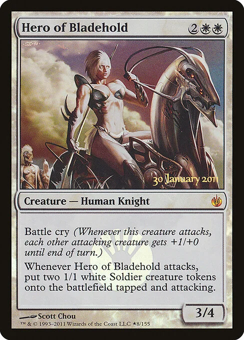 Hero of Bladehold, carta Magic di tipo Creature — Human Knight illustrata da Scott Chou