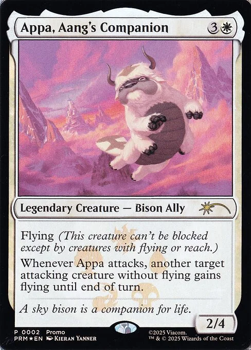 Appa, Aang's Companion, carta Magic di tipo Legendary Creature — Bison Ally illustrata da Kieran Yanner