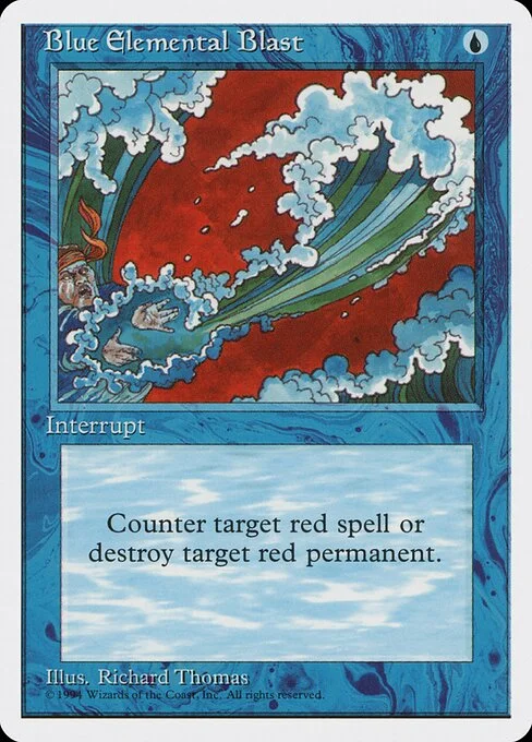 Blue Elemental Blast, carta Magic di tipo Instant illustrata da Richard Thomas