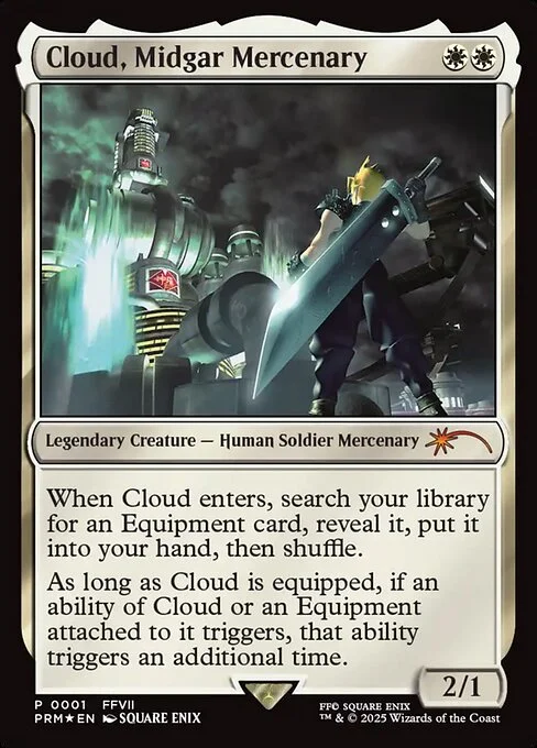Cloud, Midgar Mercenary, carta Magic di tipo Legendary Creature — Human Soldier Mercenary illustrata da Square Enix
