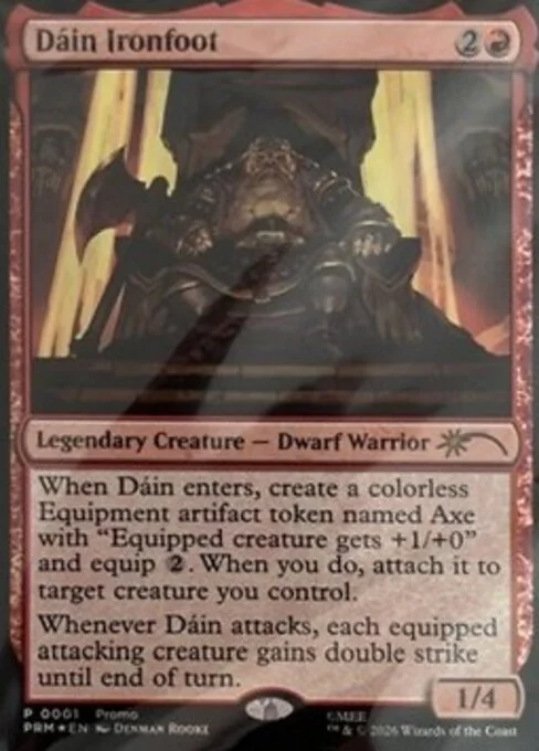 Dáin Ironfoot, carta Magic di tipo Legendary Creature — Dwarf Warrior illustrata da Denman Rooke